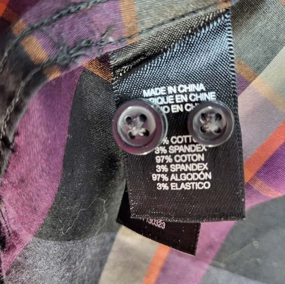 Kenneth Cole Plaid Collared Button Up Dress Shirt - Picture 9 of 9